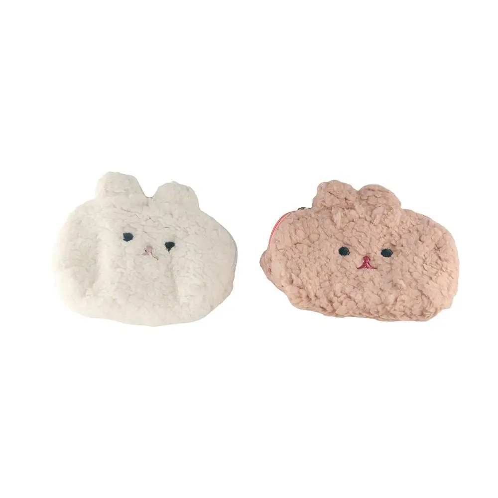 Large Capacity Plush Rabbit Coin Purse Zipper Plush Rabbit Animal Rabbit Money Bags Anime Cartoon Animal Zipper Bags