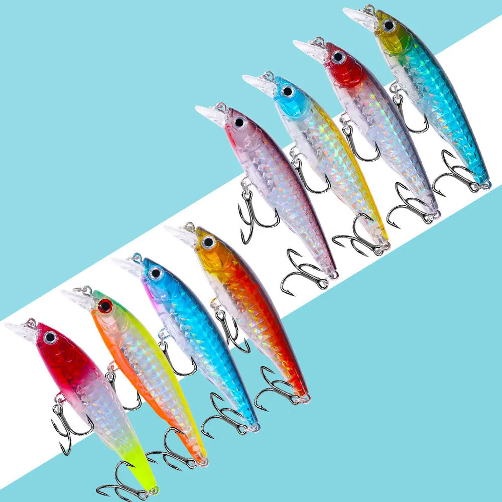 

Набор приманок для гольяна с шумным давлением, 8 шт., бионические плавающие приманки, портативные рыболовные принадлежности, подходят для различных вод