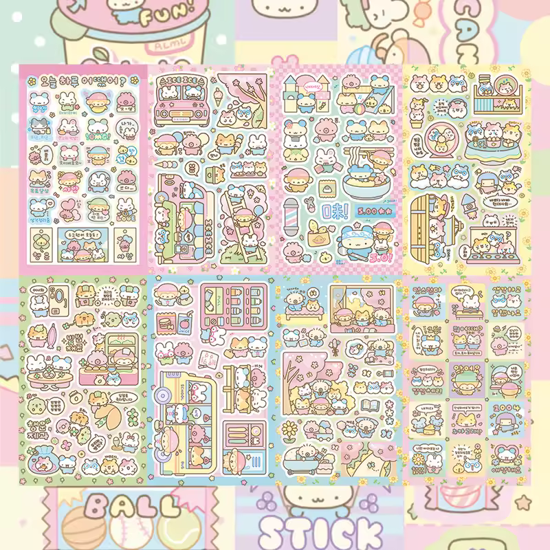 MINKYS New Arrival 3pcs 6pcs Kawaii Bear Ribbon Laser Bling Stickers DIY Scrapbook Stickers Confetti Decoration DIY Photo Frame - Image 8