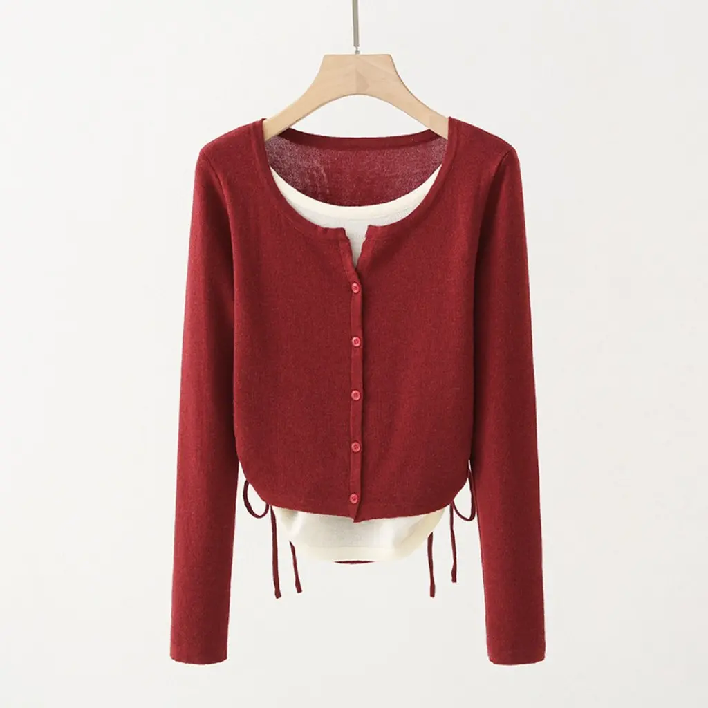 

B1YUE-6601 Women's Long Sleeve Sweater European American Style Chic Top for Early Autumn Wholesale Fashion