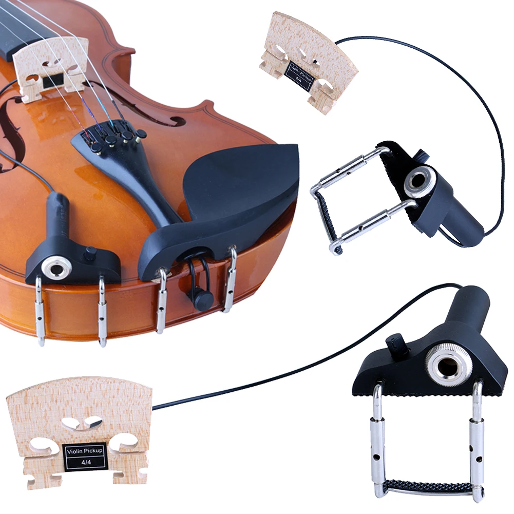 High Quality Violin Pickup Electronic Organ Instant Authentic Acoustic Sound Violin Accessories for 4/4 Violin Bridge