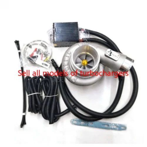 Universal 12V Electric Turbo Supercharger Kit Thrust Electric Turbocharger Air Filter Intake for car improve speed