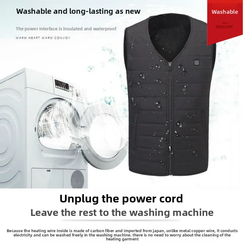 9/12 Areas Heated Vest Winter Smart Electric Heated Warm Jacket Men Women USB Bodywarmer Ski Self Heating Sleeveless Vest Parkas