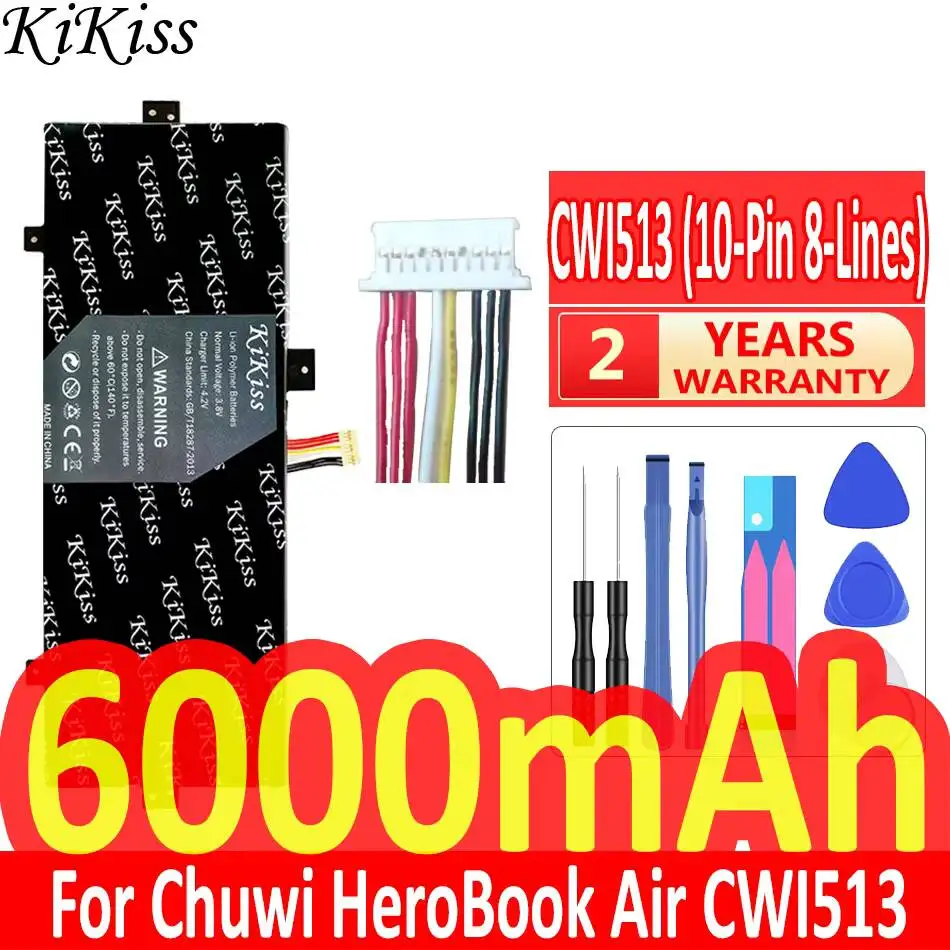 

Battery 6000mAh For Chuwi Herobook Air CWI513 MB2455012 NV-3492107-2S 3791229C H-3585229P 11.6 Inch Laptop 10-Pin 8-Lines