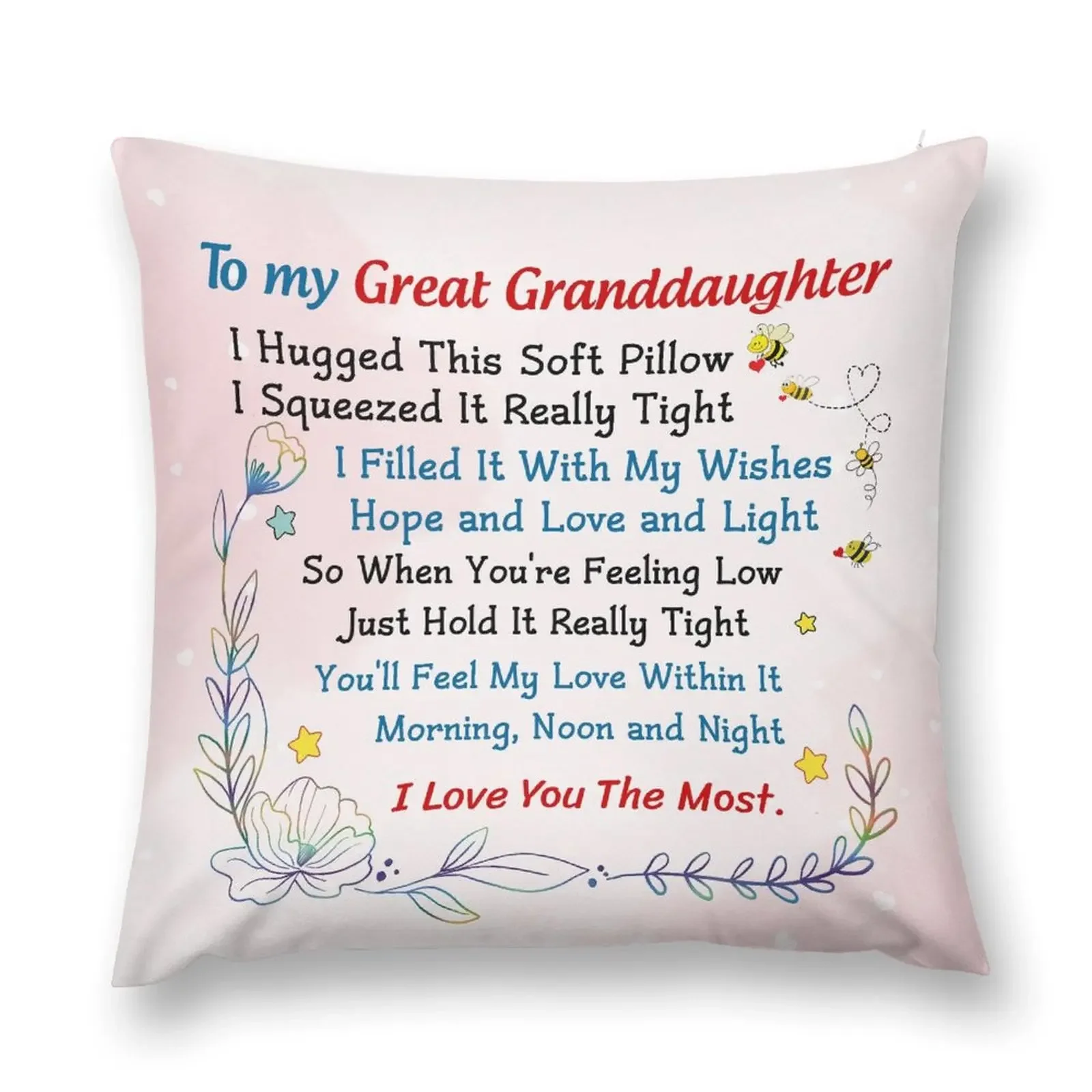 

To My Great Granddaughter Pillow From Great Grandma I Hug This Soft Throw Pillow autumn pillowcase Cusions Cover pillow