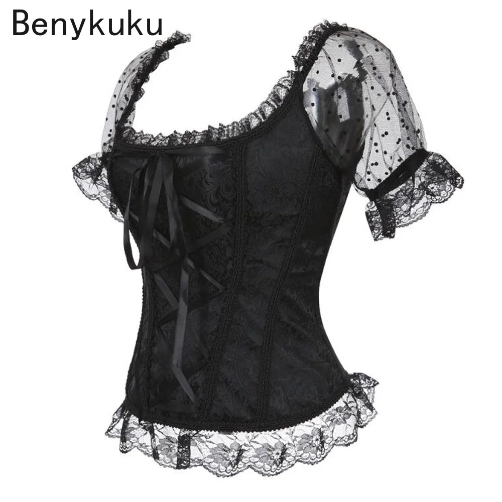 Lolita Blouse Femme Steampunk Lace White Black Shirt Plus Size 6XL Women Woman Tops Retro Vintage Gothic Victorian Top Mujer