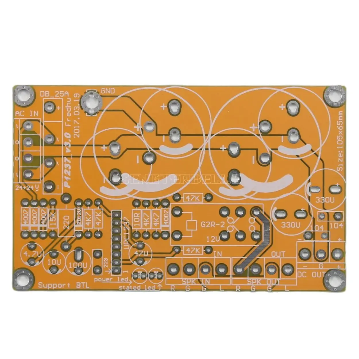 With UPC1237 Speaker Protection Rectifier Filter Power Supply Board PCB