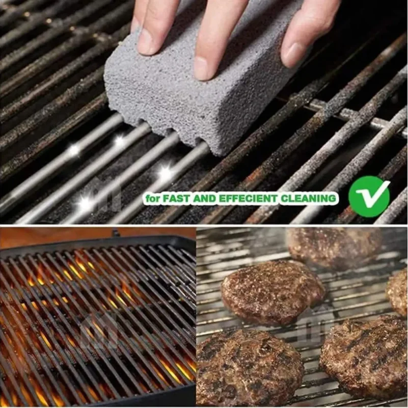 1PC Handheld BBQ Cleaning Stone Grill Brick Block Barbecue Rack Stain Remover Scraper Brush Grill Grate Cleaner Tool
