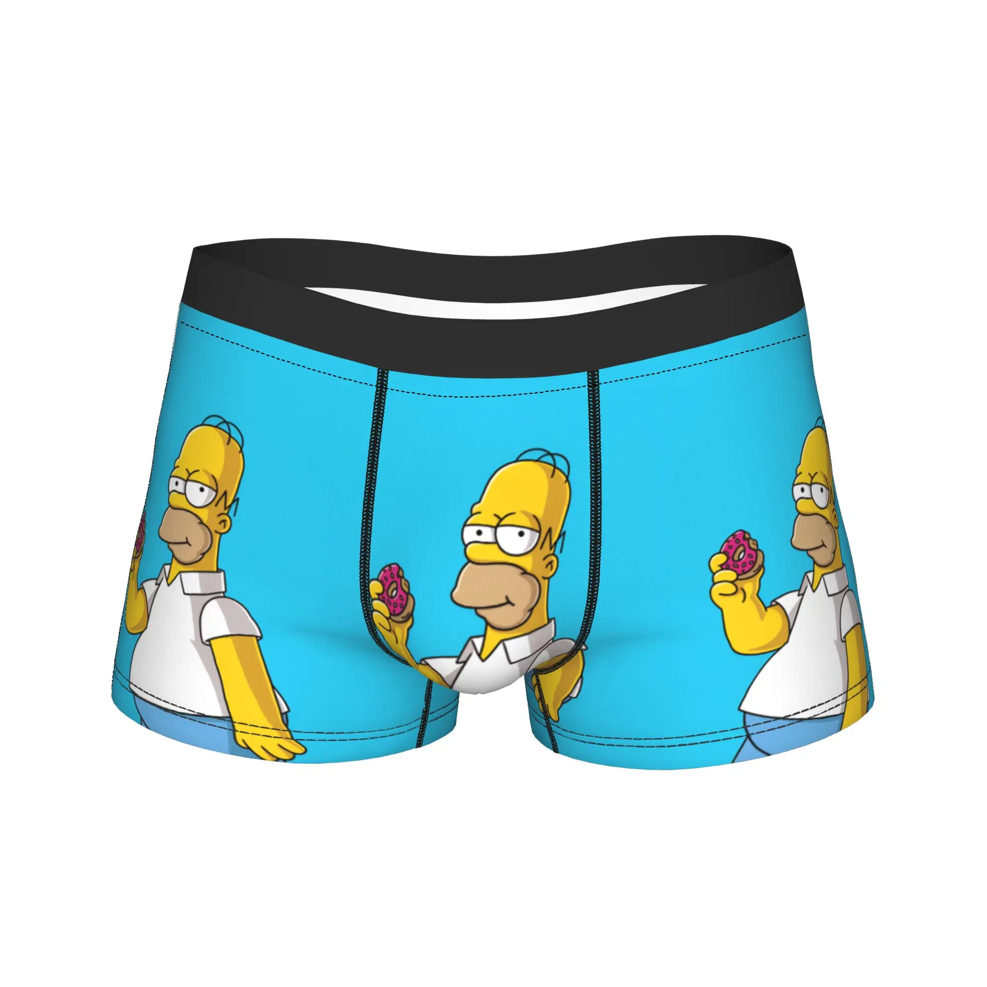 

Мужские трусы-боксеры Homer S-Simpsons с принтом розового пончика, дышащие, больших размеров
