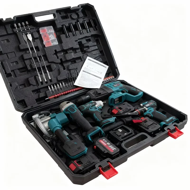 Portable 5-in-1 Brushless Power Tool Set, OEM/ODM Lithium Battery Cordless Multi-function Impact Drill Set