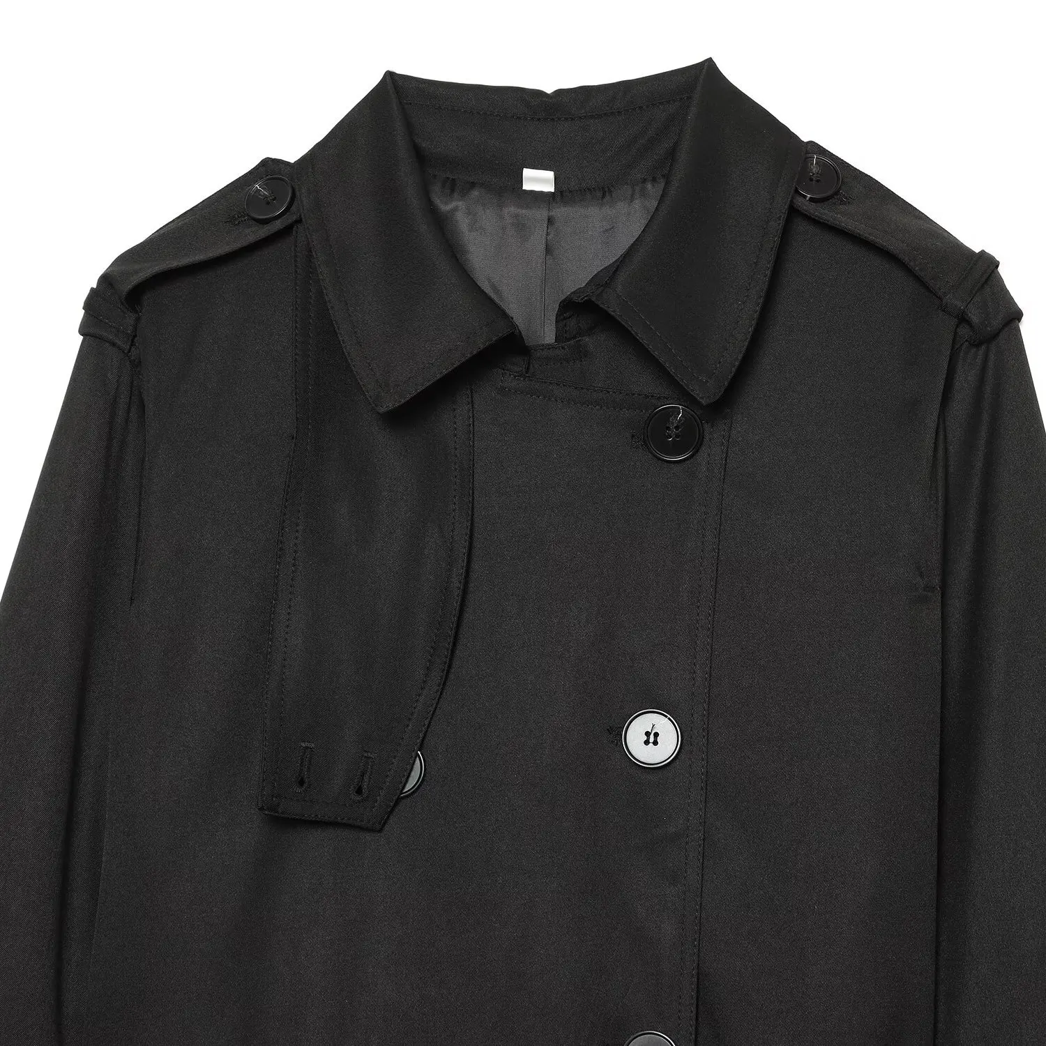 KASLEAD New Women's Fashionable Waterproof Coat with Belt Long Sleeve Double Breasted Polyester Fiber 100% Versatile Style
