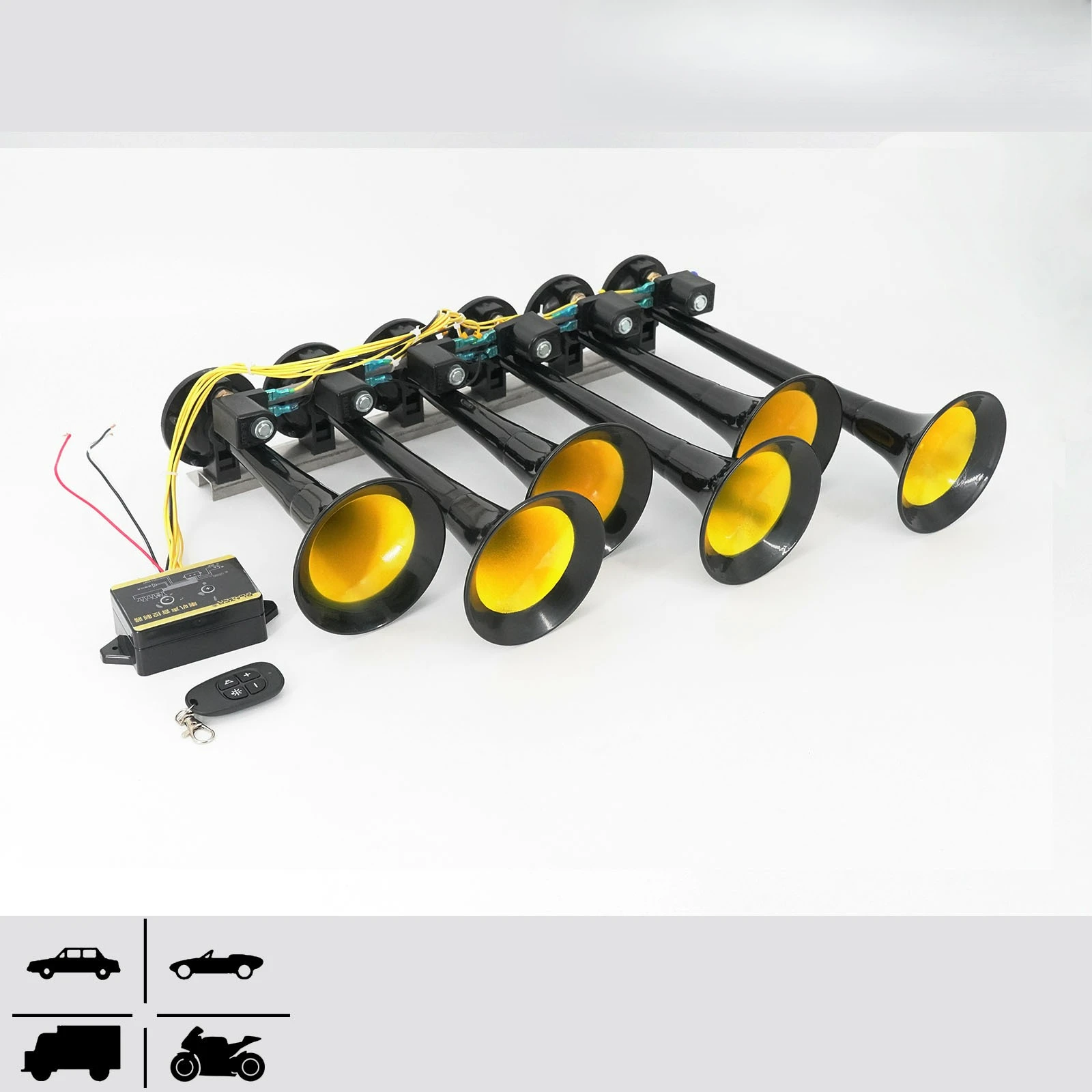12/24V Six Thirty-Six Tone Car Truck Electronic Control Metal Tube Music Air Horn With Button