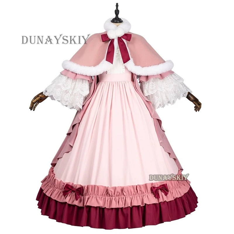 Victorique de Blois Cosplay Kostüm Perücke Anime Gosick rosa Kleid Dienst mädchen Lolita Uniform Umhang Haarnadel Halloween Party Mädchen Frauen