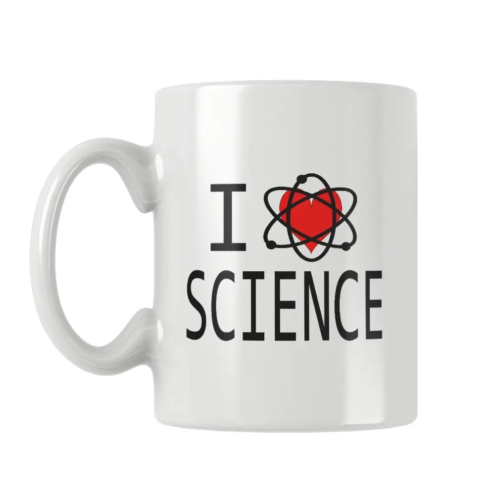 I Love Science Mug Coffee Cup White Ceramic Funny Birthday Students Best Gifts