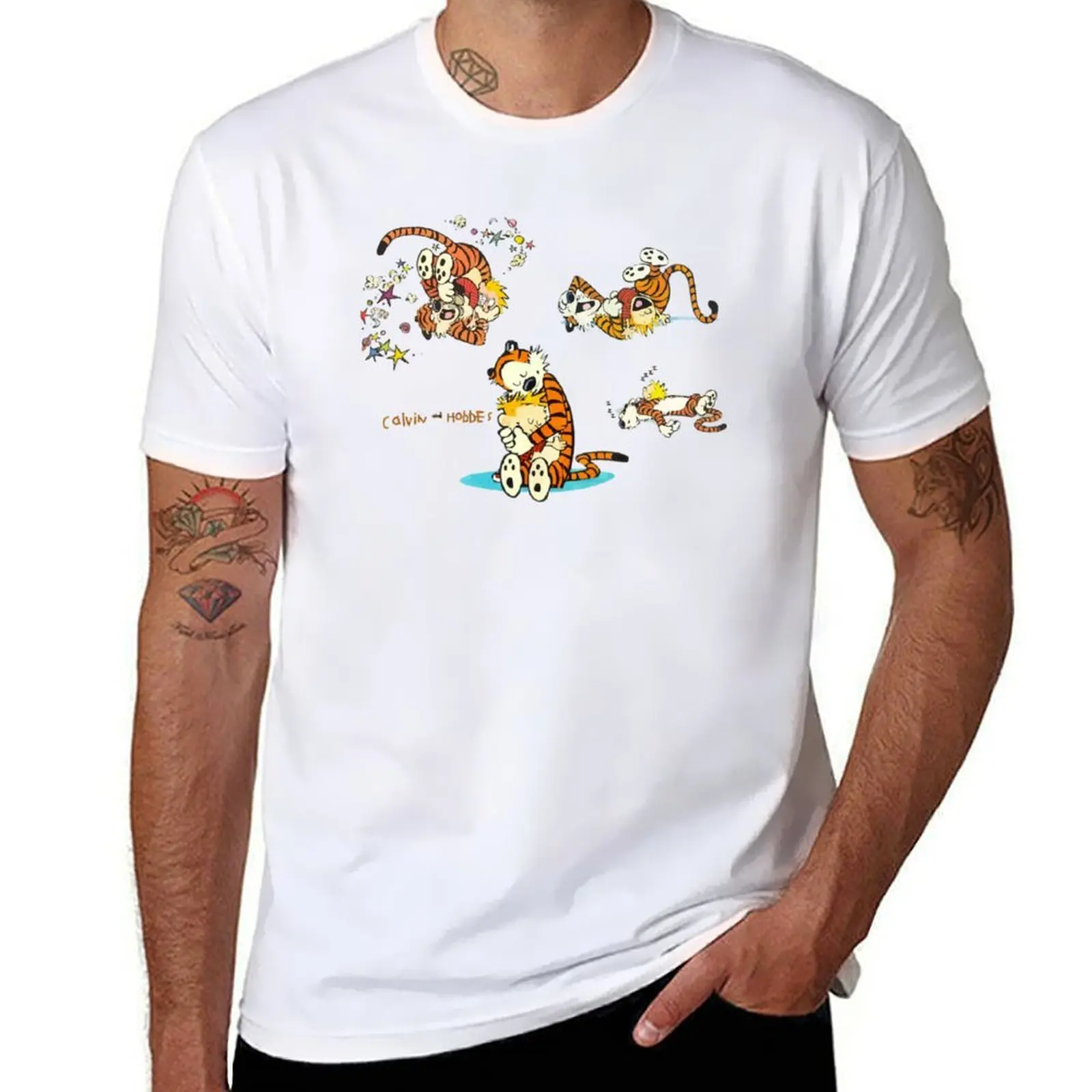 

t watterson T-Shirt man t shirt Active shirt shirt hobbes print man graphic t bill calvin luxury and custom