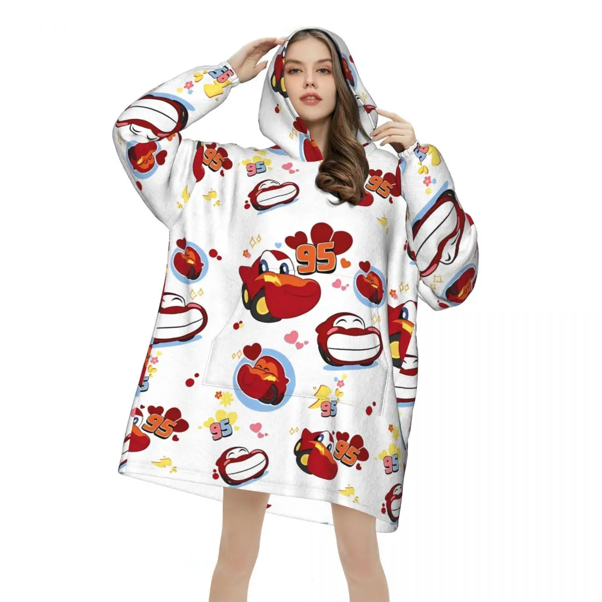 

Mcqueen Wearable Blanket Hoodie for Women Men Warm Cozy Large Blanket Sweatshirt Thick Fleece Hooded Blanket with Pocket