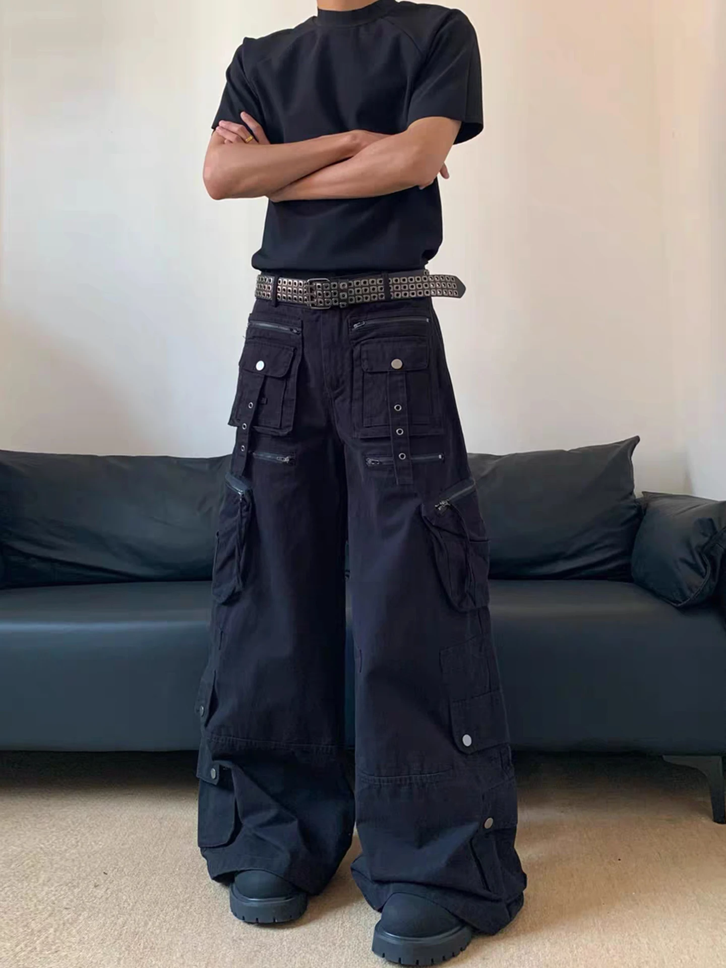 

Мужские джинсы Heavy Du Deconstructed Multi ket Workwear, повседневные, свободного кроя, из денима, в американском стиле, дизайн Sensation