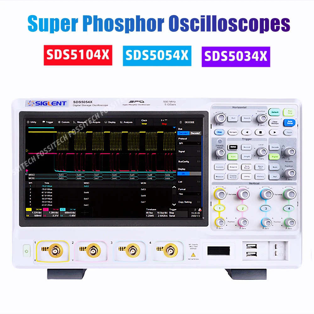 SIGLENT SDS5034X SDS5054X SDS5104X Digital Storage Oscilloscope 350MHz 500MHz 1GHz 4CH 5GSa/s 10.1” Touch Screen Oscilloscope