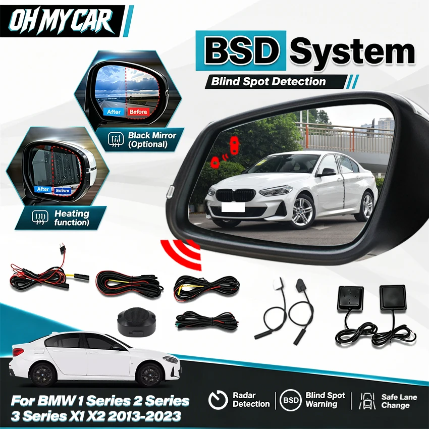 Car Alarm 24GHZ BSD BSM BSA Blind Spot Detection System 24GHZ Radar Detector For BMW 1 Series 2 Series 3 Series X1 X2 2013-2023