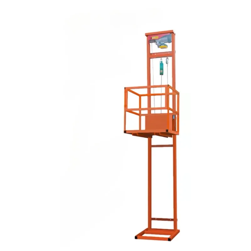 

Hydraulic cargo lift small workshop household guide rail elevator