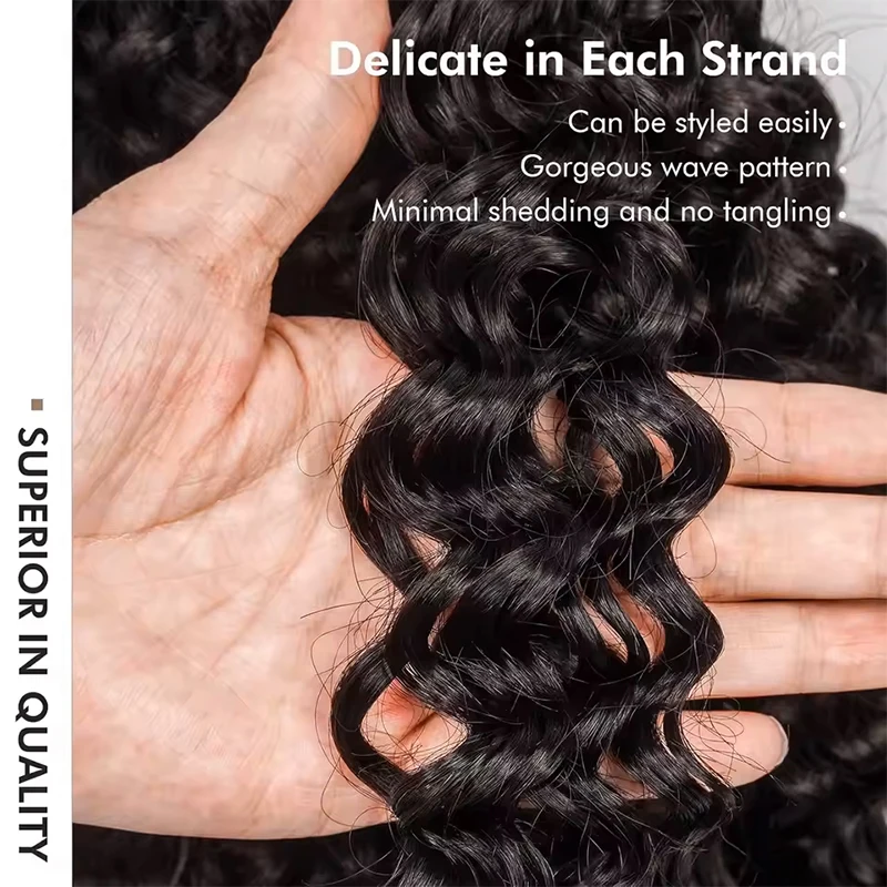 Cabelo Humano Cacheado para Crochê 12A, 30 Polegadas, Espirais Pequenas, Cachos Pixie Profundos, Extensões Pré-Separadas Sem Nós, Tranças Miracle Knot, Extensões de Fácil Instalação, Perucas de Ondas Profundas, Cabelo Humano para Crochê com Nós Milagrosos, Materiais para Tranças, Cabelo Cacheado Volumoso
