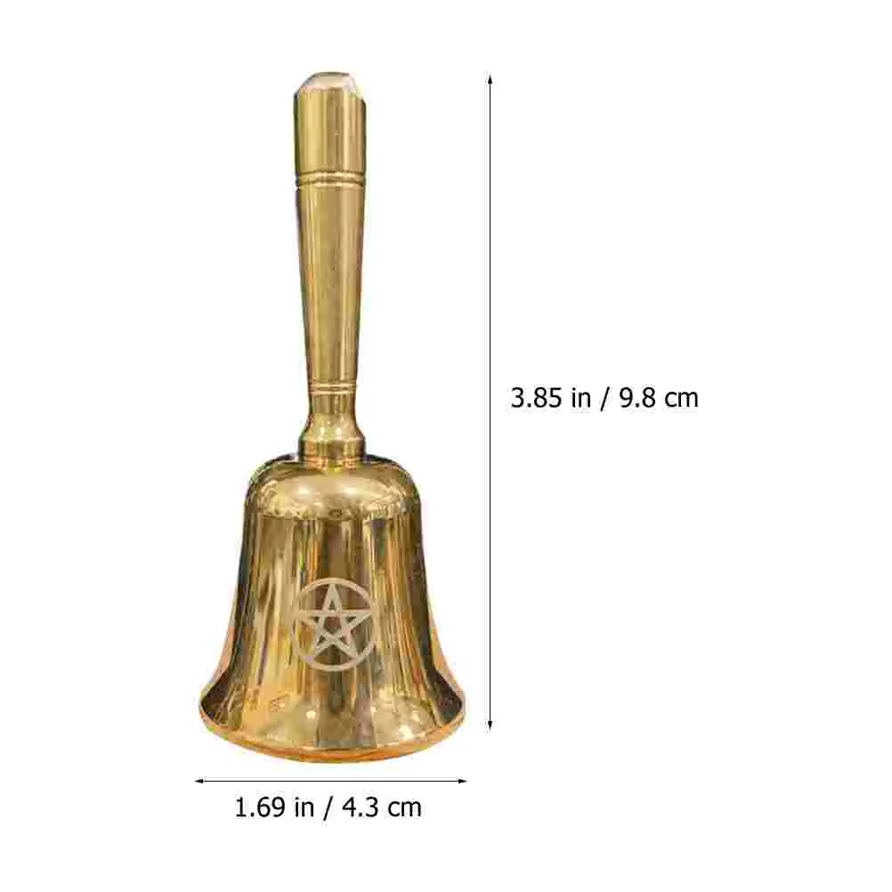 Hand Bell Mini Altar Vintage Brass Three Phase Witch Metal Meditation Golden Multi-functional