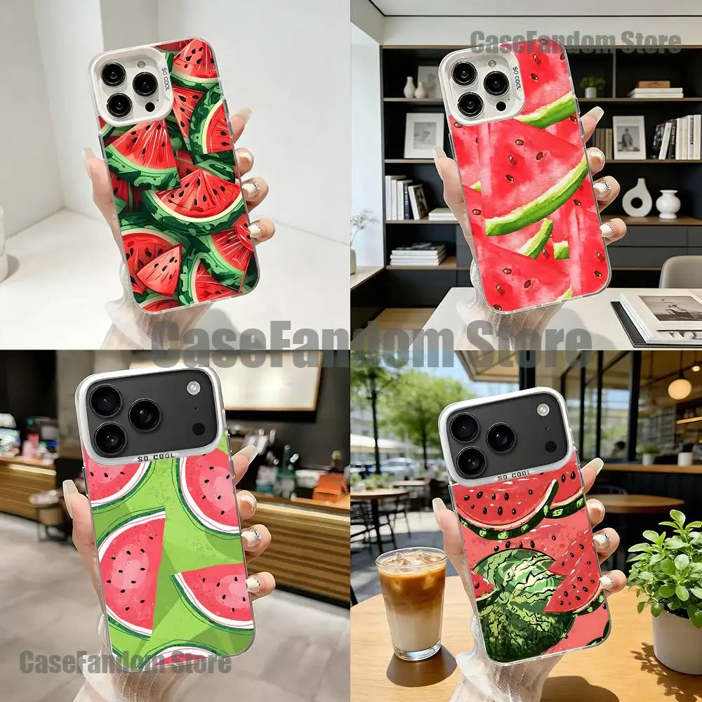 

Watermelon Art White Matte Shockproof CoverPhone Case For iPhone 17,16,15,14,13,12,11,Pro,XS,Max,Plus,Mini,SE4,E