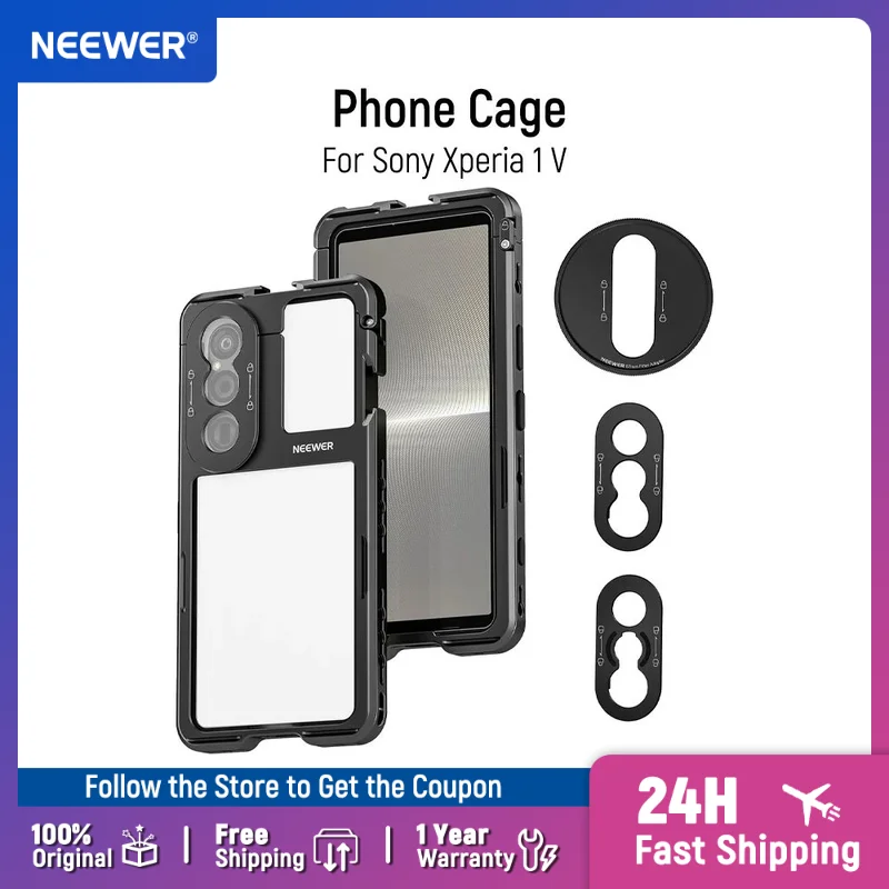 

NEEWER Phone Cage, Quick Release Video Rig Case Phone Stabilizer for Sony Xperia 1 V, 67mm Filter Adapter Compatible with Sony,