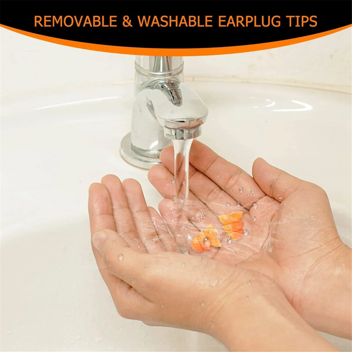 ABJZ 8 Pcs Ear Plugs Banded for Hearing Protection Reusable Washable Ear Protection with Silicone Tips for Lawn Mowing