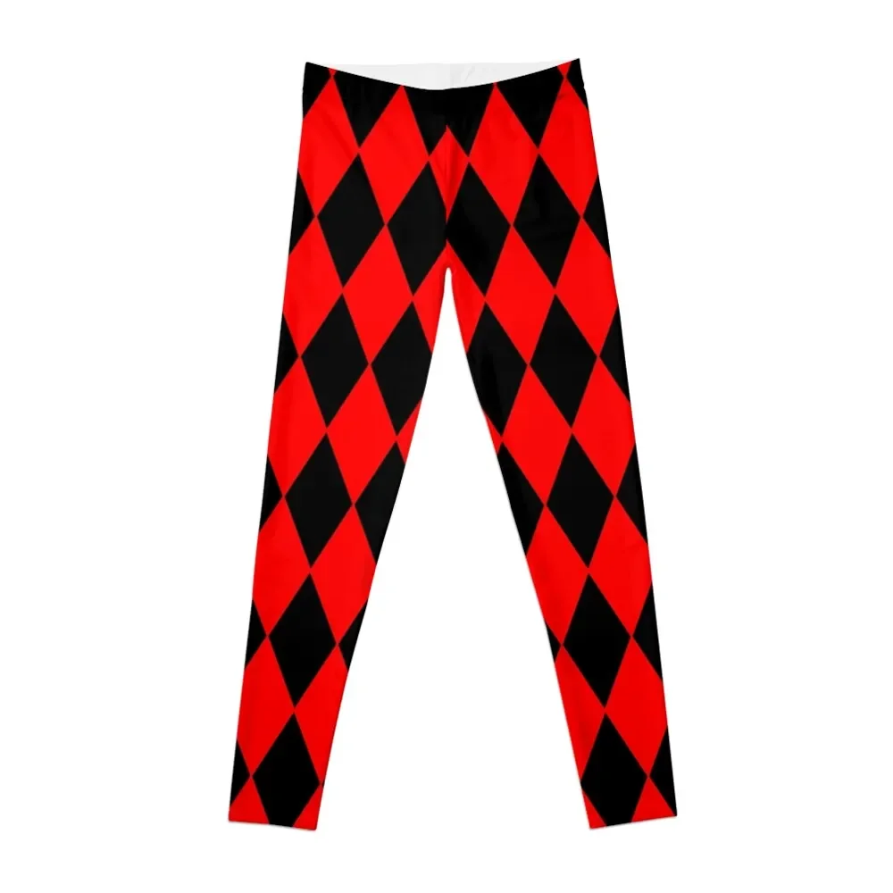 

Red and Black Harlequin Leggings Training pants gym's sportswear Womens Leggings