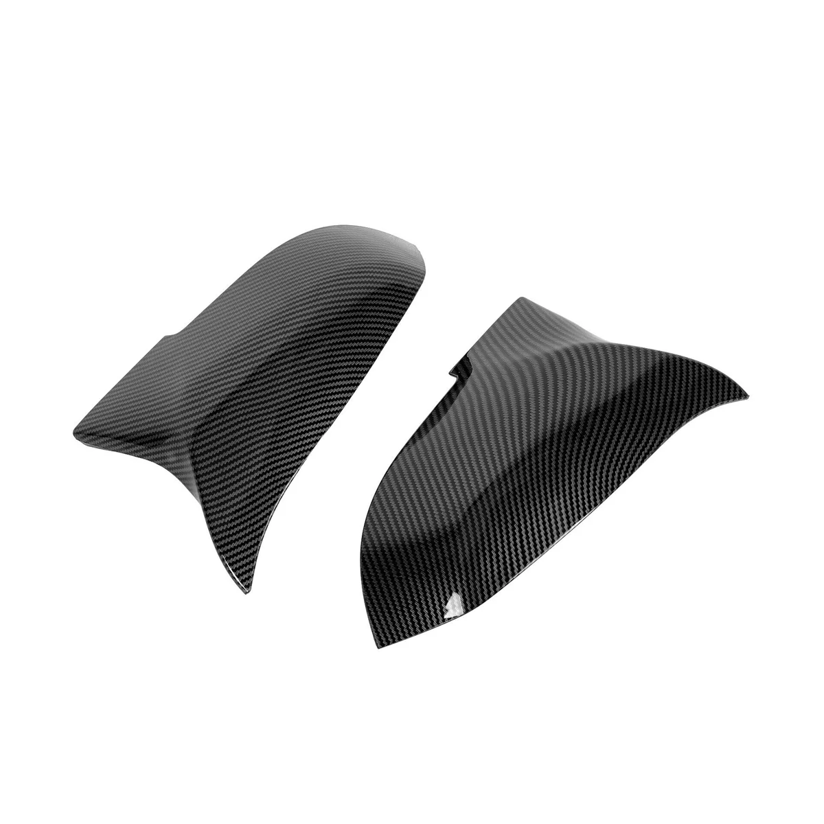 Car Bullhorn Mirror Cover for BMW 1 2 3 4 X1 I3 Series F30 F20 E84 Carbon Fiber Pattern Exterior Mirror