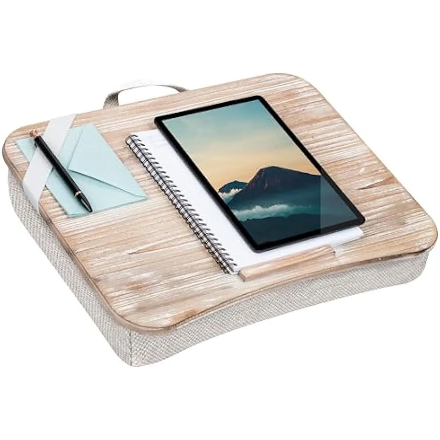 

LapGear Heritage Lap Desk with Device Ledge - White Wash - Fits up to 17.3 Inch Laptops - Style No. 45611
