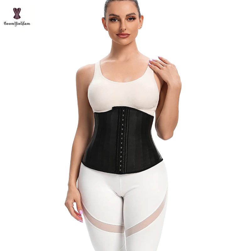 Glitter 100% Latex 25 Robs Low Cut Waist Trainer Corset 3 Hook Adjustable Waistband Fitness Body Shapewear