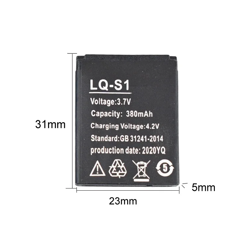 PURFIELD Smart Watch Battery LQ-S1 3.7V 380mAh lithium Rechargeable Battery For Smart Watch QW09 DZ09 W8 Universal Watch Battery