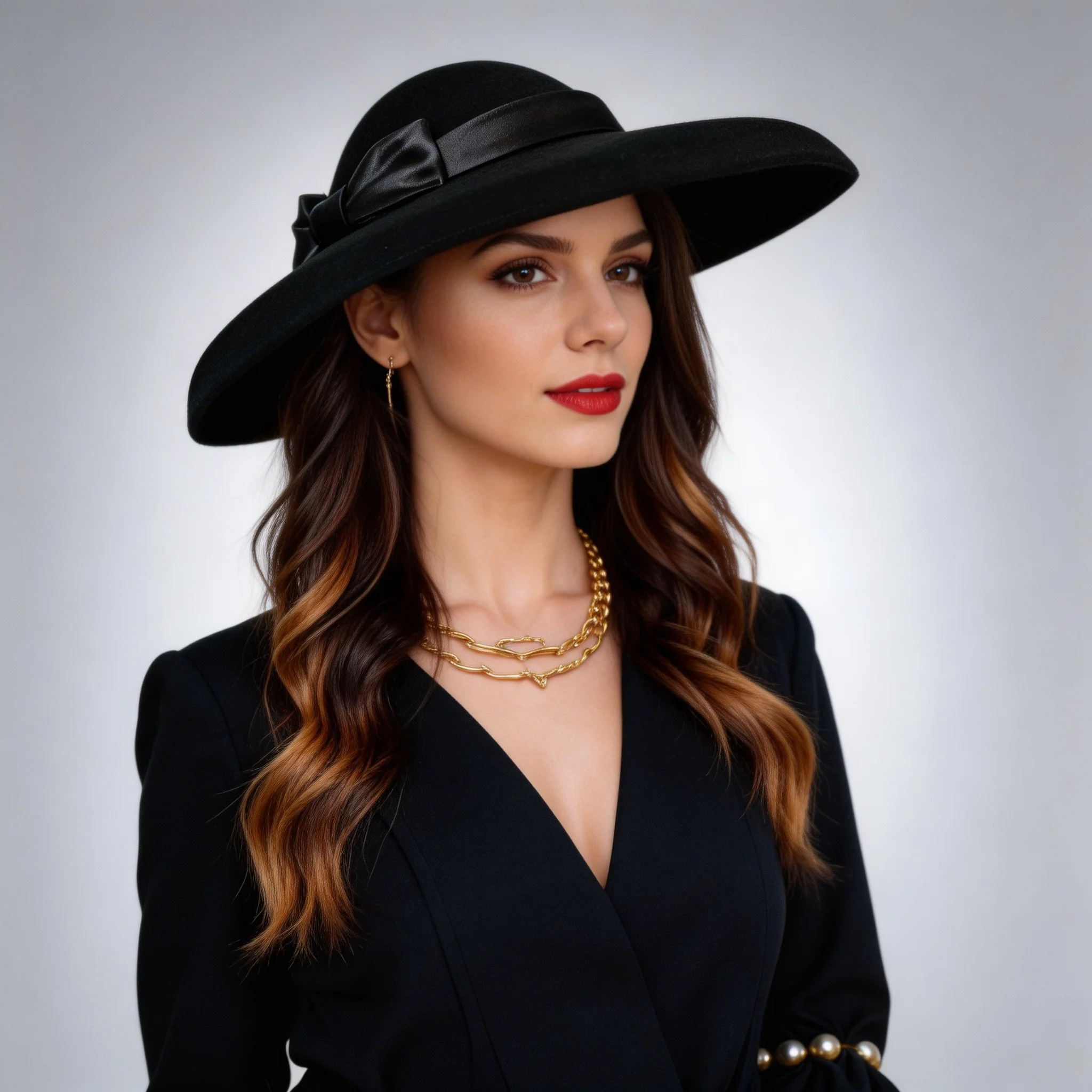 Lawliet Womens Vintage Look Wool Felt Floppy Wide Brim Dress Wedding Church Bridal Hat A508