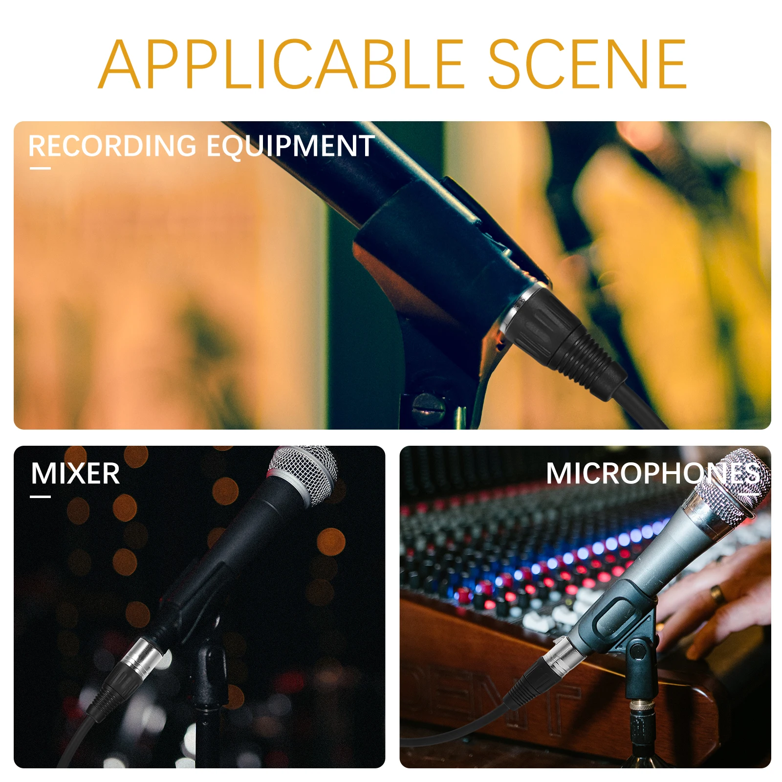 

2M Balanced Microphone Cable XLR Male to Female Audio Signal Speaker Mixer High Fidelity Effect Practical Converter
