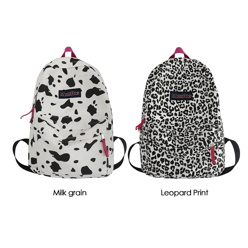 Mochila de lona com estampa zebra para mulheres, bolsas grandes impermeáveis para senhoras, mochila de viagem, estilo formal, estilo campus