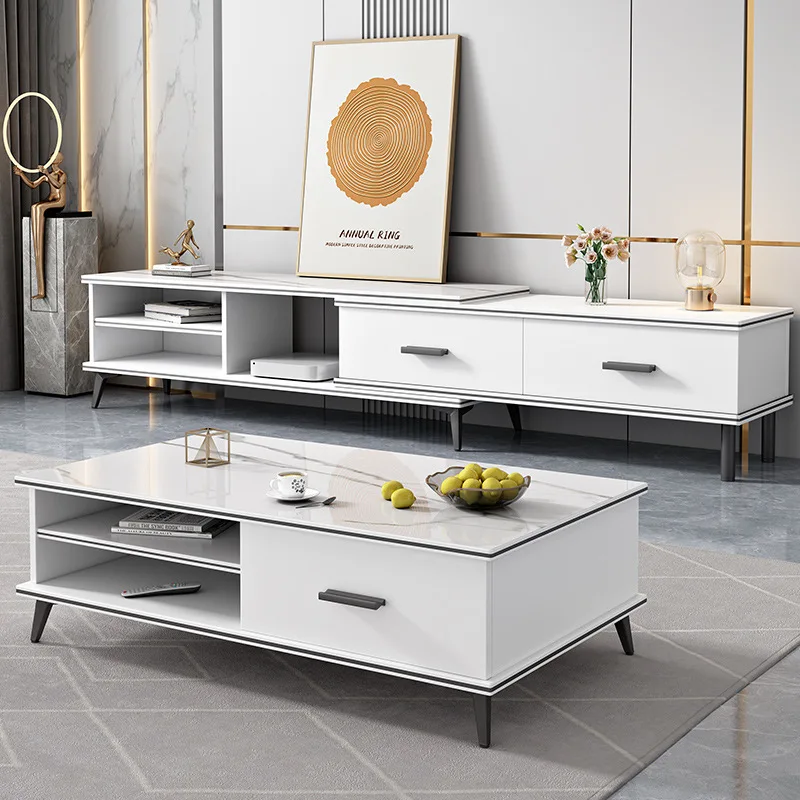 

Nordic rock slab coffee table TV cabinet combination modern simple Italian minimalist light luxury living room furniture