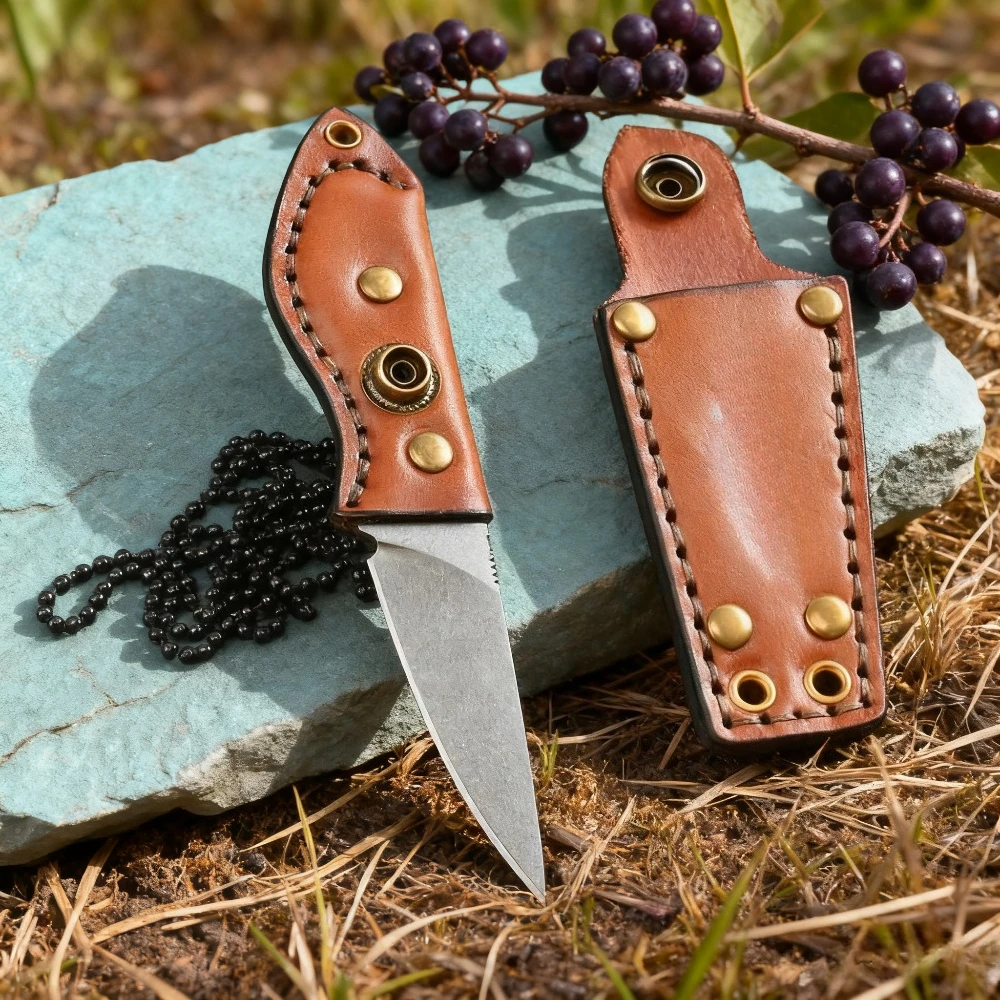 

Охотничий нож, шейный нож M390, лезвие из воловьей кожи, высокая твердость, тактические ножи для кемпинга, универсальный прямой нож для выживания