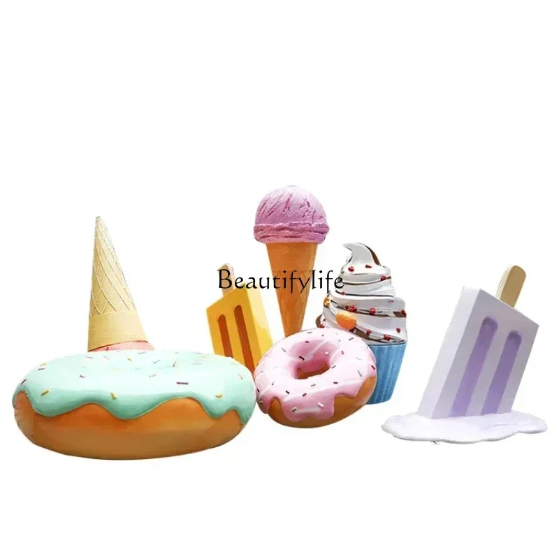 

Ice cream model simulation sculpture decoration dessert shop donut floor ornament