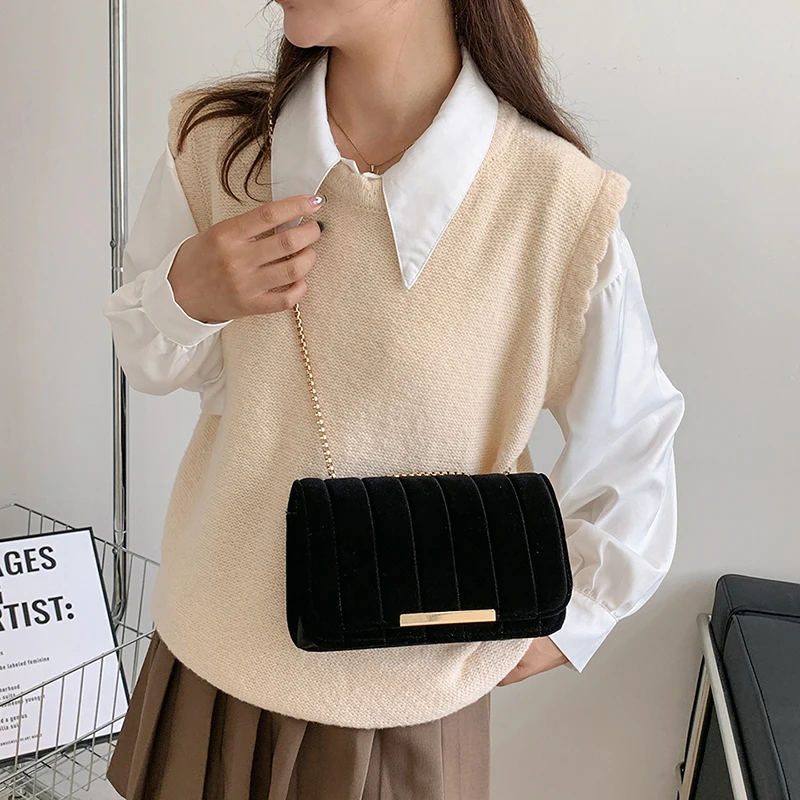 Luxury Brand Designer VELOUR Chain Handbag Purse Women Crossbody Bags 2022 New Trendy Shoulder Messenger Bags Tote High Quality