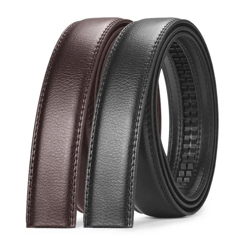 

130 140 150 160 170cm Large Plus Size Belt Straps No Buckle for Automatic Buckle Genuine Leather Belts Men No Buckle 3.5cm Wide