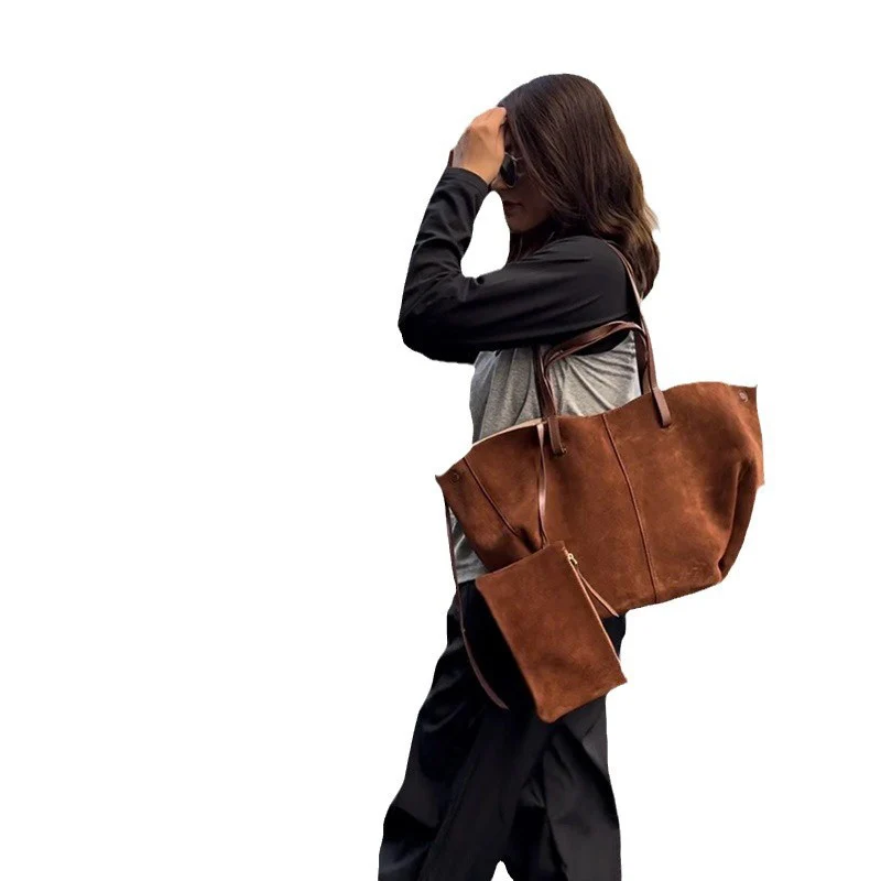 Sac de luxe en daim à une épaule sous les bras pour l'automne/hiver 2025, sac à main de shopping mat, sac fourre-tout