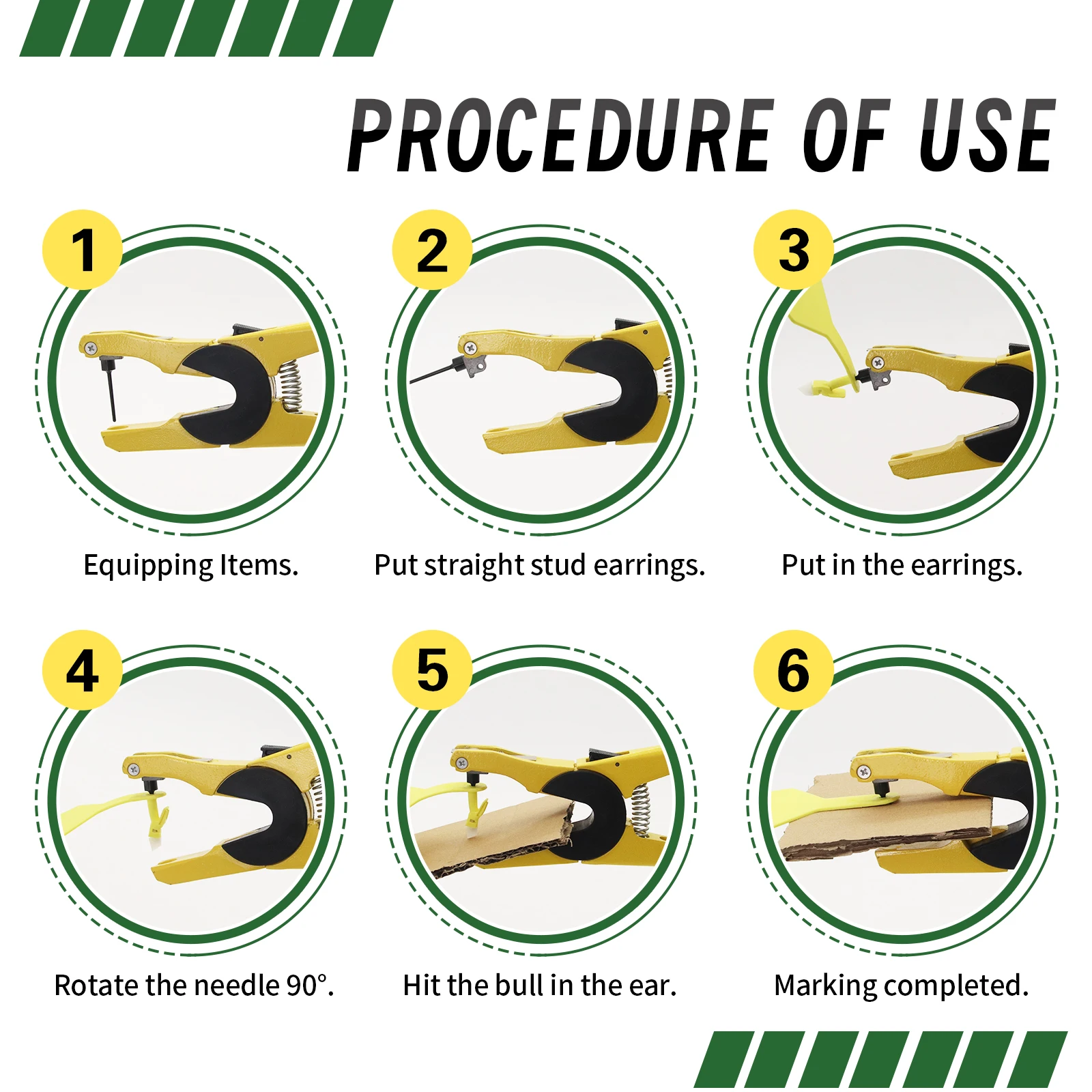 1個入り一体型耳標専用プライヤー クリップ 牛 羊 畜産情報管理ツール 家畜耳標装着器