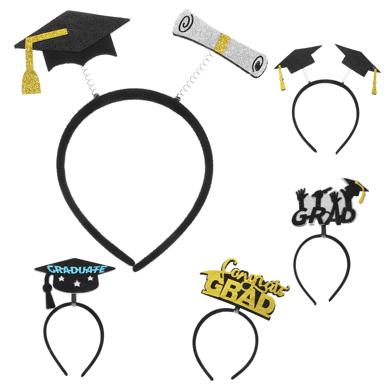 

5pcs Graduation Headb Party Headb For Graduation Hair Hoop Decorative Prop for Photoshoot Ceremony