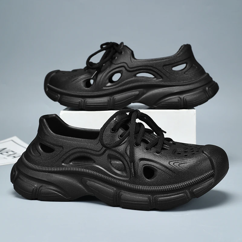 صنادل رجالية عصرية، أحذية بفتحات، قبعات كاجوال لأصابع القدم، مفرغة مضادة للانزلاق مناسبة للمشي الداخلي والخارجي، Summ #3