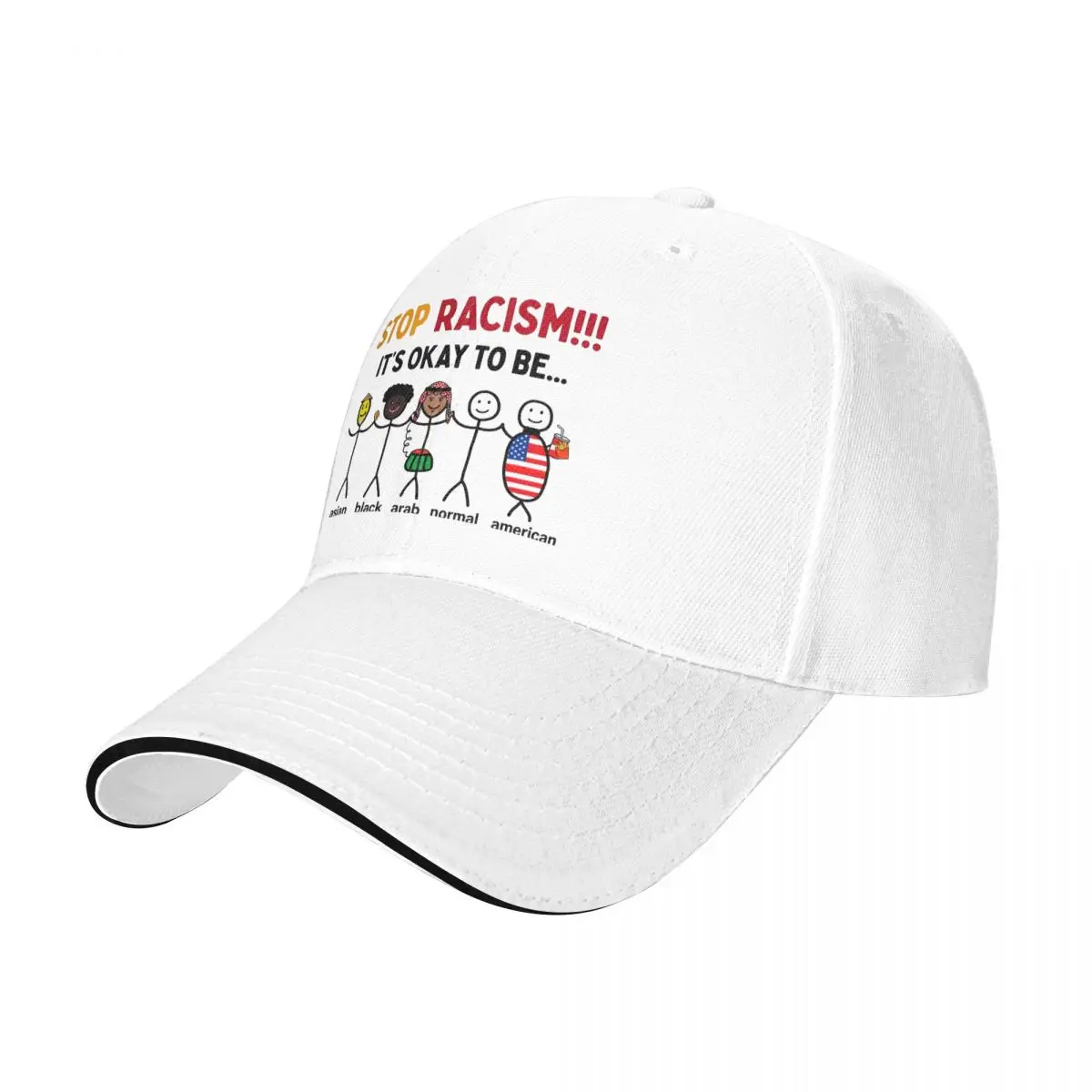 Baseball Caps Stop Racism It's Okay To Be Asian Fun Customized Unisex Casual Summer Hats