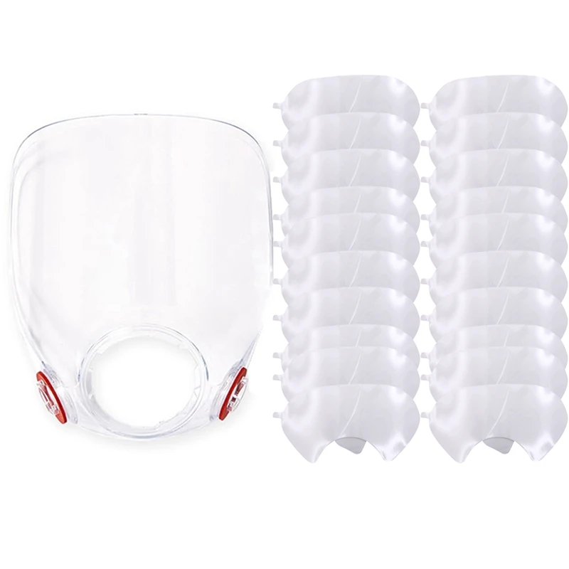 AT14 Replacement Parts Lens Assembly And 20 Packs 6885 Lens Cover For 6885, 6000, 6700, 6800, 6900 Series Respirator Mask