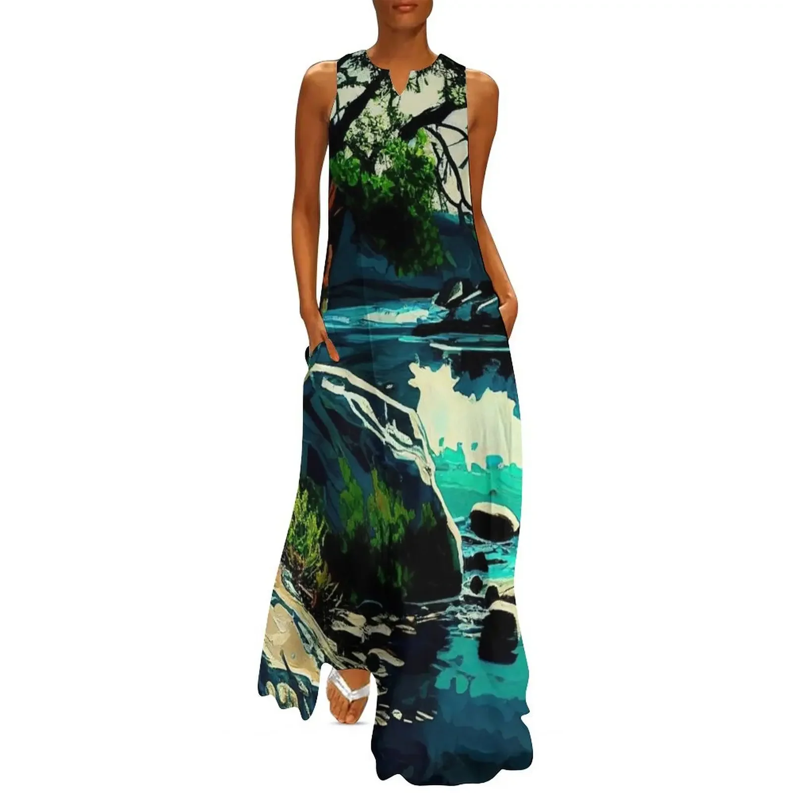 

Deep River Scenery Long Dress Woman clothing women's evening dress 2025 dresses for women dress for woman