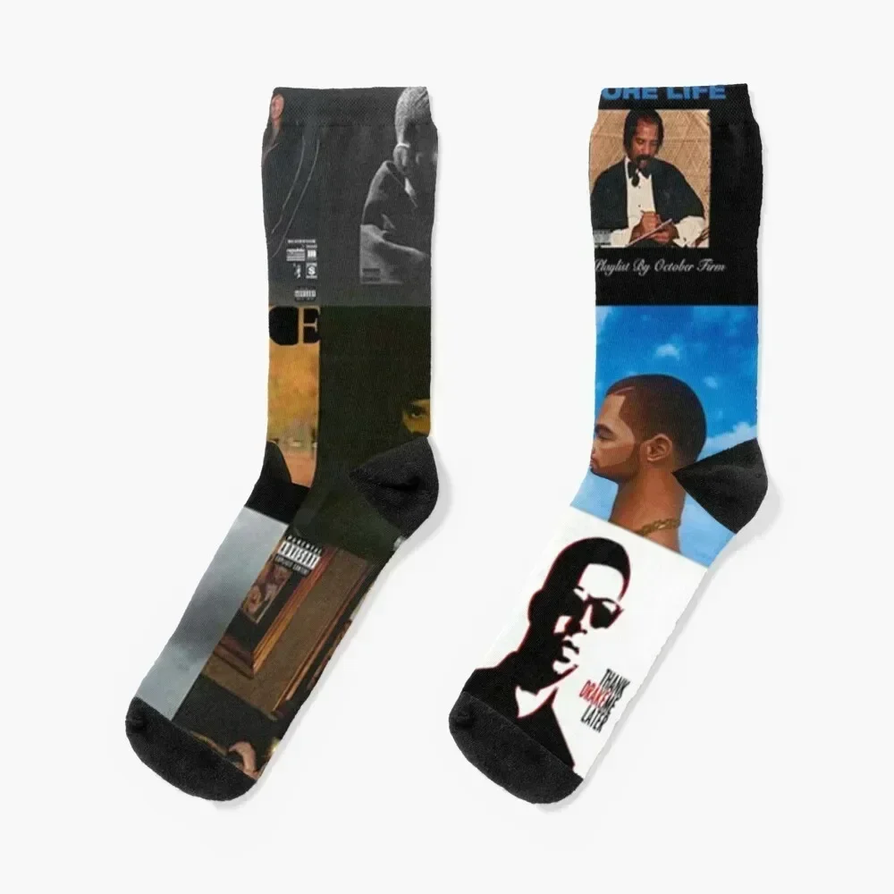 Drake Album Covers Socks anti slip football Christmas funny sock men cotton high quality Socks For Women Men's